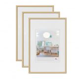 walther design New Lifestyle KV342G3 Fotolijst goudkleurig, 29,7 x 42 cm, 3-delige set, kunststof