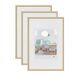 walther design New Lifestyle KV342G3 Fotolijst goudkleurig, 29,7 x 42 cm, 3-delige set, kunststof