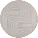 vidaXL - Vloerkleed - GALATI - Crèmekleurig - Ø 160 cm - Polyester