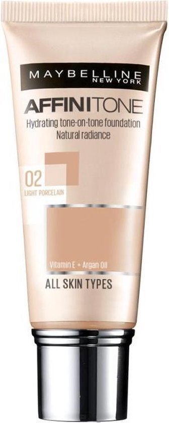 Maybelline New York Affinitone Unifying Foundation Cream - 02 | Licht Porselein