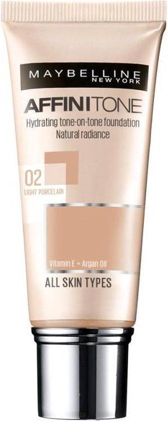 Maybelline Affinitone Foundation - 02 Light Porcelain - 30ml