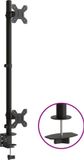 vidaXL Support moniteur double VESA 75/100 mm acier noir