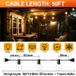 Éclairage de jardin guirlande lumineuse LED G40 15 mètres 25 LED IP44 2700 K prise UE