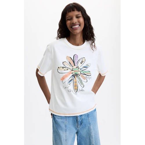 Desigual T-shirt met print - wit