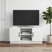 Maison Exclusive Meuble TV exclusif - Blanc - 102 x 34,5 x 47 cm - Fabriqué en panneaux de particules