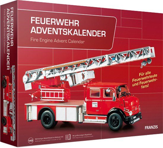 Franzis Adventskalender - 67206-3 Brandweer Vrachtwagen - Metalen Modelbouwpakket - 1:43