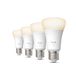Philips Hue Lampe LED intelligente A60, Lumière Blanc Chaud, Culot E27, Pack de 4