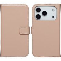 Selencia Echt Leren Bookcase voor de Apple iPhone 18 Pro Max / 17 Pro Max - Dusty Pink
