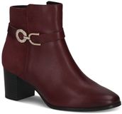 Caprice Dames Enkellaarsje 9-25302-45 551 G-breedte Rood Leer Maat 36 EU