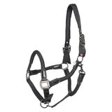 Imperial Riding IRHLaura Licol en nylon robuste avec lanières en cuir PU et ferrures métalliques élégantes, réglable et confortable pour une utilisation quotidienne dans l'écurie, noir, poney