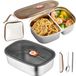 Unyqoos® Draagbare roestvrijstalen lunchbox set met thermotas en bestek