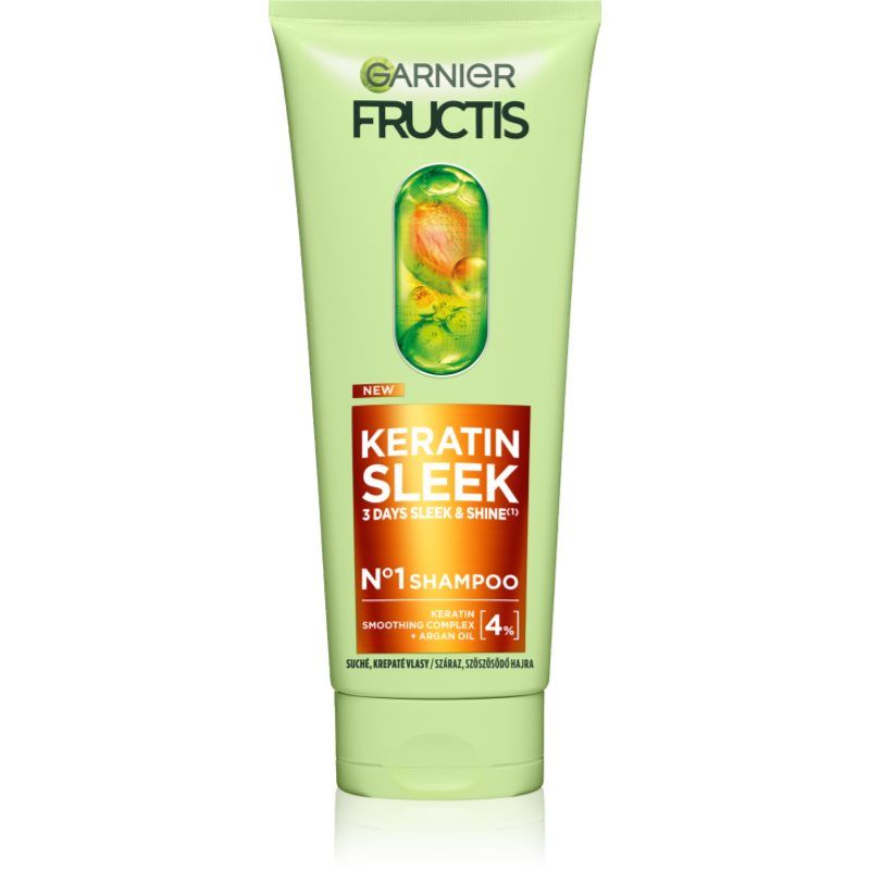 Garnier L'OREAL Fructis Keratin Sleek Shampoo For Dry And Frizzy Hair - 200 Ml