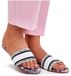 Slippers Dames Wit Gestreept Stof Maat 38