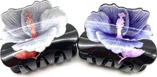 Haarklemmen - Haarspelden - Haarclip - Bloemenprint - Set 2 Stuks