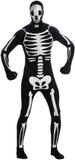 Rubies Spook & Skelet Kostuum - Second Skin Grijnzend Botten Skelet Morphsuit - Volwassenen - Vrouwen - zwart - Maat S