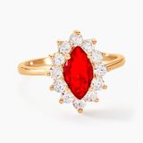 Lisea Bague Plaqué Or Jaune Verre Et Oxyde De Zirconium