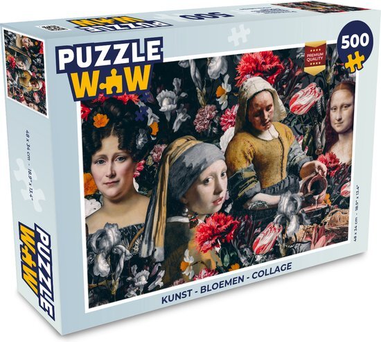 MuchoWow Puzzel Kunst - Bloemen - Collage - Legpuzzel - Puzzel 500 stukjes