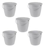 keeeper Emmers erik met metalen hengsel, 5 l, polypropyleen, 24 x 24 x 20 cm, grijs (Nordic Grey), 5 stuks