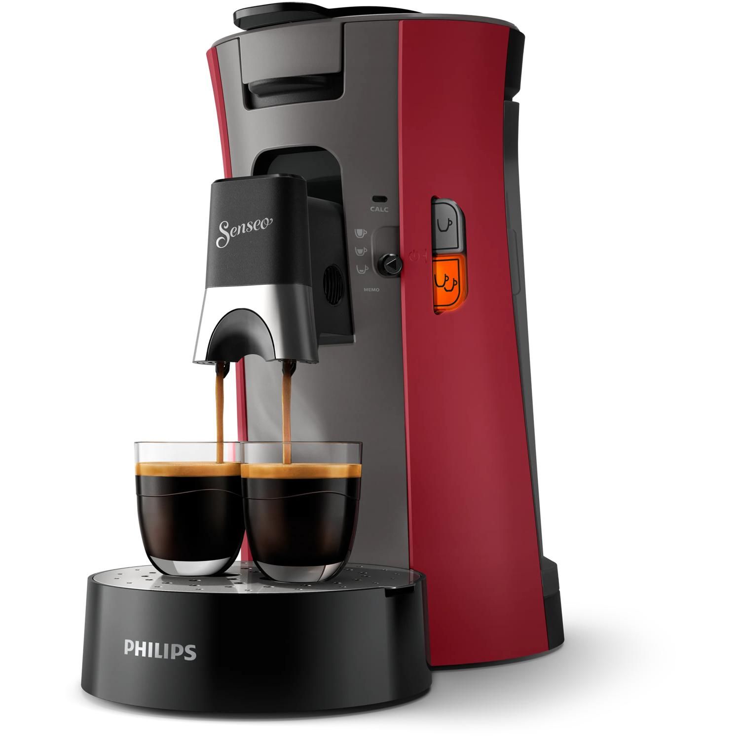 Senseo Philips Senseo Select CSA240/90 Coffee Pod Machine - Red & Grey