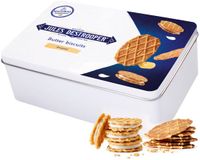Jules Destrooper geschenkdoos - Crisp 'n Cream Vanille & Natuurboterwafels - boterwafels in koekblik - Belgische koekjes - 186g