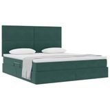 vidaXL - Bed with storage and mattress - Dark Green - 160 x 200 cm - Velvet