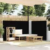 vidaXL Windscherm uittrekbaar 120x600 cm zwart