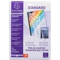 Exacompta - Ref. 42543E - Verpakking met 25 doorzichtige PVC-platen 20/100, glad kristal voor transparante omslagen - voor het binden en presenteren van A4-formaat mappen