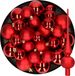 Decoris Kerstversiering Kerstversiering kunststof kerstballen met glazen piek rood 6-8-10 cm pakket van 45x stuks - Kerstboomversiering