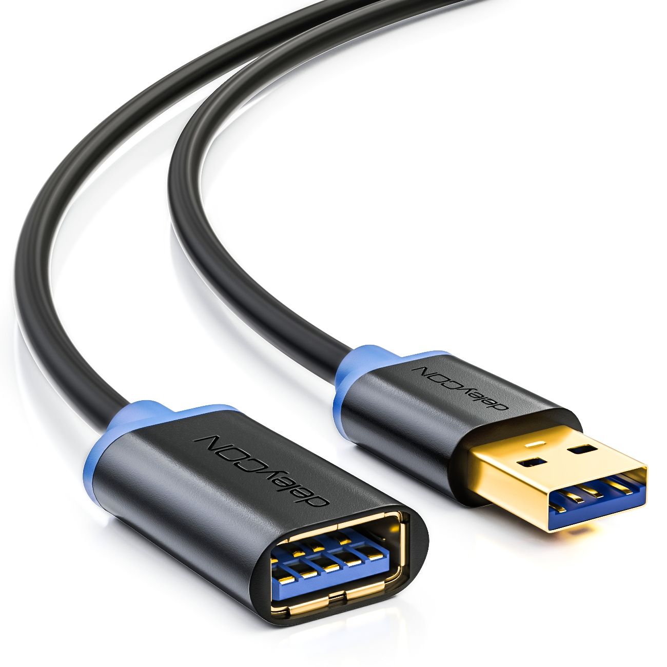 deleyCON MK748 USB-kabel 1,5 m Zwart