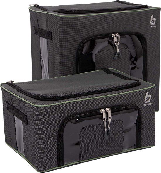 Bo-Camp Opbergbox - Opvouwbaar - 2 Stuks - Grijs - 34.97 l
