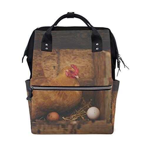 MONTOJ Animal Hen Laying Eggs canvas Reistas Campus Rugzak - 5701637648034