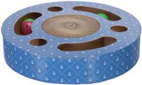 Krabpaal Trixie Krabtrommel met ballen karton met catnip blauw 33x33x5,5 cm