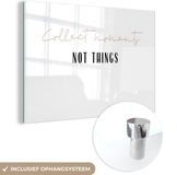MuchoWow® Glass Painting 180x120 cm - Acrylic Glass - Text - Collect Moments Not Things - Quotes - Photo on Glass - Paintings