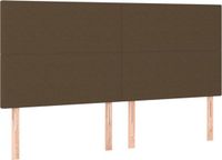 vidaXL Hoofdbord - donkerbruin - 180x5x118/128 cm - stof