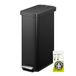 EKO Hudson Slim 50L/13,2 Gallon Keuken Prullenbak met Deksel, RVS Stap Vuilnisbak voor Keuken of Thuis, Ruimtebesparende Vuilnisbak met Soft Close Deksel, Stay-Open, Liner Ring, Mat Zwart
