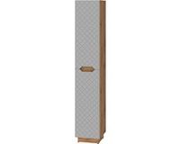 Vicco Lotta Armoire de salle de bain – 33 x 186 cm avec 2 portes Chêne/gris avec structure carrelée