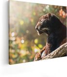 Artaza Canvas Schilderij Zwarte Panter 100x80cm - Canvas Print