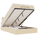 VidaXL Bed Poef met Matras en LED's Stof Crèmekleurig 120x190 cm