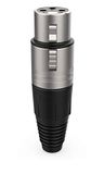 Audibax Silver XLR-stekker, vrouwelijk, grijs