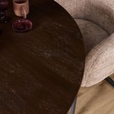 StarFurn Eettafel Madison - Deens Ovaal Bruin/Zwart - 130x130x76cm