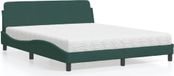 Maison Exclusive - Lit avec matelas « Dover » vert foncé 160 x 200 cm, velours