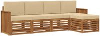 vidaXL - Acacia Hout Loungeset - Natuurlijk en Beige - 5-zits