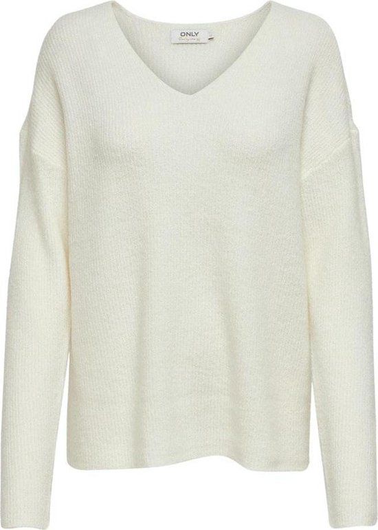 ONLY ONLCAMILLA V-NECK L/S PULLOVER KNT - Birch/melange - Maat S
