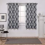 Exclusive Home Curtains Medallion Geweven Blackout Grommet Top Panel Pair, Zwarte Parel, 52x63, 2-delig