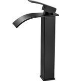 Ibenzoa® Noir Robinet pour lavabo à cascade haute – Bec de 232 mm, convient aux lavabos à poser