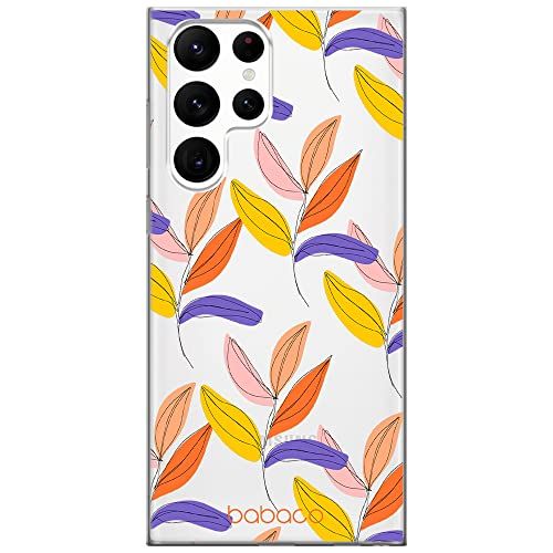 ERT GROUP mobiel telefoonhoesje voor Samsung S22 ULTRA origineel en officieel erkend Babaco patroon Plants 007 optimaal aangepast aan de vorm van de mobiele telefoon, gedeeltelijk bedrukt