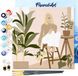 Figured'Art Mini Schilderen op Nummer Volwassenen 20x20cm met lijst Vrouw en boeket - Klein Formaat Creatieve Hobby Kit DIY Art Nummer Compleet