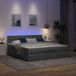 Maison Exclusive - Lit plateforme avec matelas, gris foncé, 200x200 cm, textile