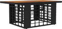 vidaXL Chaise de jardin avec table pliante, noir et naturel