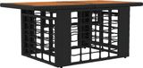 vidaXL Chaise de jardin avec table pliante, noir et naturel